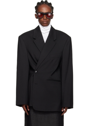 The Frankie Shop Black Crosby Wrap Blazer