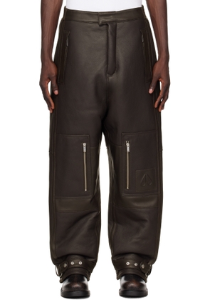 Moose Knuckles Brown Darrell Leather Pants
