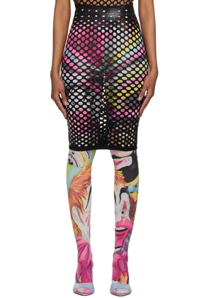 FAL-ASH Black Lasercut Midi Skirt