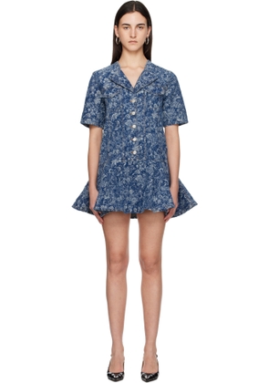 GANNI Blue Tapestry Minidress