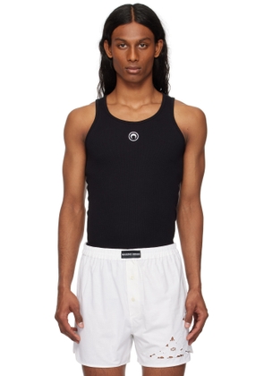 Marine Serre Black Moon Logo Ribbed Jersey Tank Top