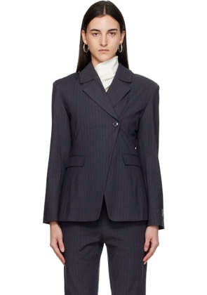 GANNI Gray Pinstripe Blazer