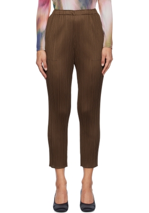 PLEATS PLEASE ISSEY MIYAKE Brown New Colorful Basics 4 Trousers