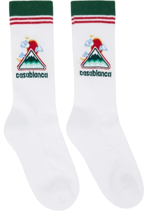 Casablanca White Montagne Ondulee Socks
