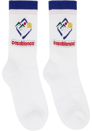 Casablanca White Fuji Icon Socks