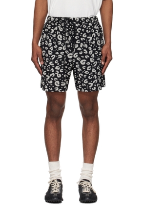 TAKAHIROMIYASHITA TheSoloist. Black & Gray Leopard Shorts