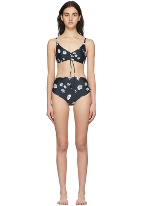 Rabanne SSENSE Exclusive Black Daisy Bikini