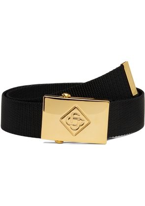 Casablanca Black Diamond Logo Slide Buckle Belt