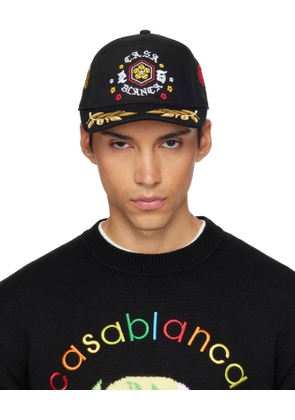 Casablanca Black Bosozuku Laurel Embroidered Cap