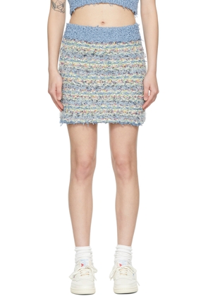 SJYP Blue Cotton Mini Skirt