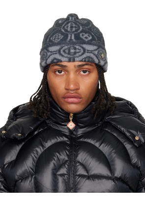 Casablanca Gray Fluffy Monogram Beanie
