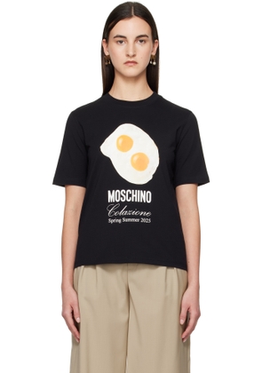 Moschino Black Eggs Print T-shirt