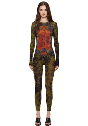 Jean Paul Gaultier Khaki & Orange 'The Médaillon' Jumpsuit