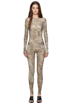 Jean Paul Gaultier Beige 'The Médaillon' Jumpsuit