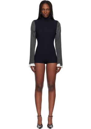 Jean Paul Gaultier Navy & Gray 'The Bi-Material Suit' Romper