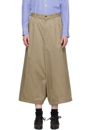 Comme des Garçons Comme des Garçons Khaki Cotton Twill Garment Washed Trousers