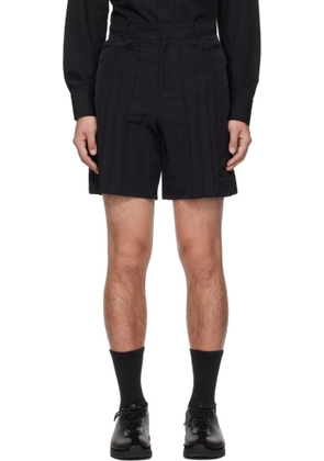 lesugiatelier Black Pin Tuck Shorts