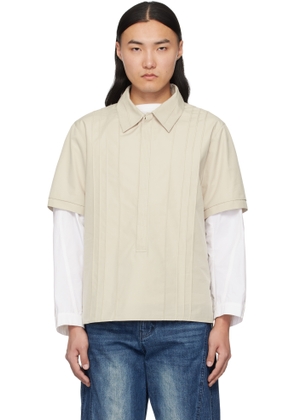 lesugiatelier Beige Pin Tuck Shirt