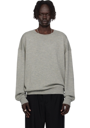 Fear of God ESSENTIALS Gray Long Sleeve Crewneck Sweater