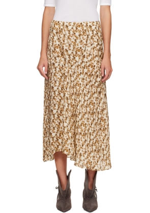 Isabel Marant Tan & Off-White Lisanne Midi Skirt