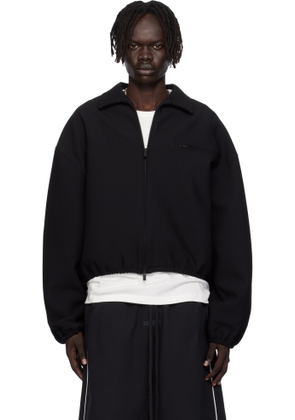 Fear of God ESSENTIALS Black Bonded Canvas Zip-Up Jacket