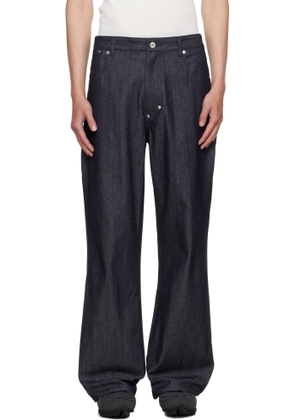 SAGE NATION Navy Straight Rivet Jeans