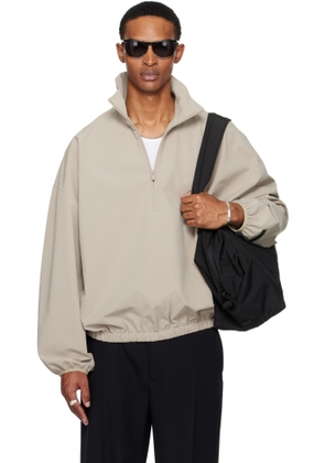 Fear of God ESSENTIALS Taupe Sporty Half-Zip Jacket