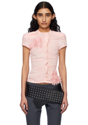 Fancì Club Pink Bindweeds Silk Top