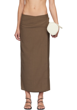 Belle Anna Brown Scene Midi Skirt