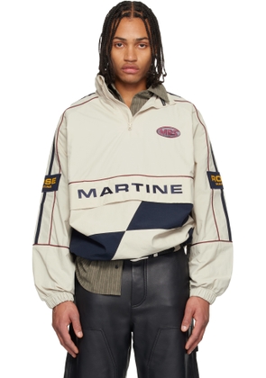 Martine Rose Beige & Navy Hockey Track Jacket