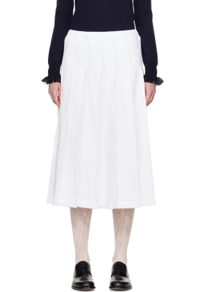Comme des Garçons Comme des Garçons White Pleated Midi Skirt