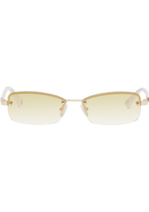 Le Specs Gold & White Enigmatic Sunglasses