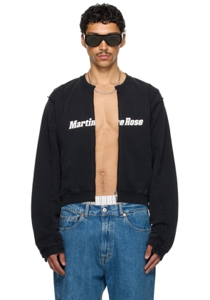 Martine Rose SSENSE Exclusive Black Shrunken Zip-Up Sweatshirt