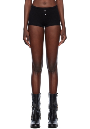 Frankies Bikinis Black Bella Hadid Edition Bradley Knit Booty Shorts