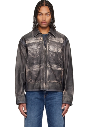 Diesel Black L-Mayer Leather Jacket