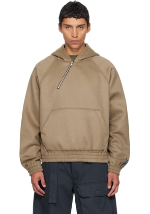 Reese Cooper Gray Merino Wool Quarter Zip Hoodie