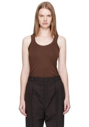 LEMAIRE Brown Rib Tank Top
