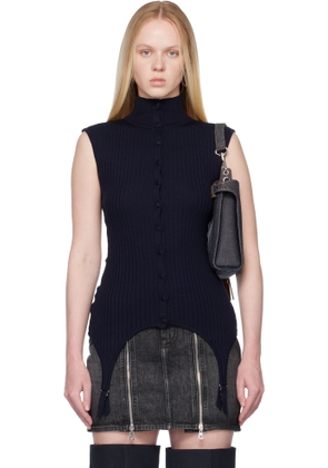 Jean Paul Gaultier Navy 'The Garter Waistcoat' Sweater Vest
