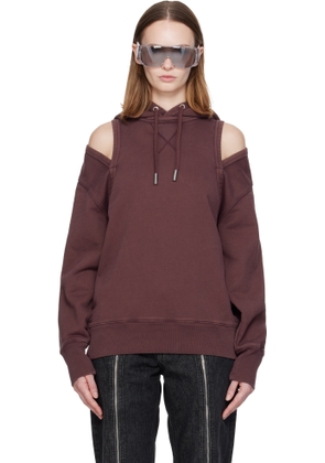 Jean Paul Gaultier Burgundy Cut Out Hoodie
