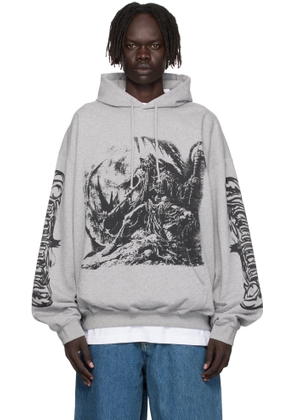 VETEMENTS Gray Goth Oversized Hoodie