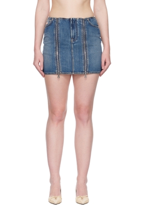 Jean Paul Gaultier Blue Front Zipped Denim Miniskirt