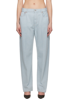 Victoria Beckham Blue Straight Kick Pocket Boyfriend Jeans