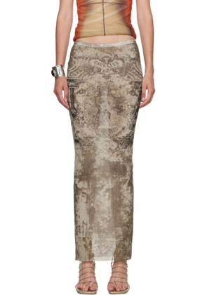 Jean Paul Gaultier Beige 'The Long Médaillon' Midi Skirt