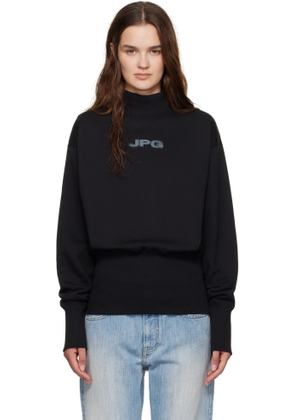Jean Paul Gaultier Black Cropped Crew Neck 'JPG' Sweatshirt