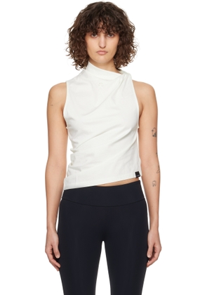 Courrèges White Draped Jersey Tank Top