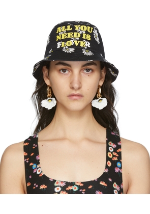 Rabanne SSENSE Exclusive Black Daisy Bucket Hat