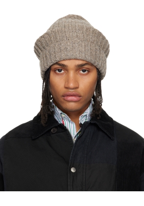 Maison Margiela Taupe Rib-Knit Beanie