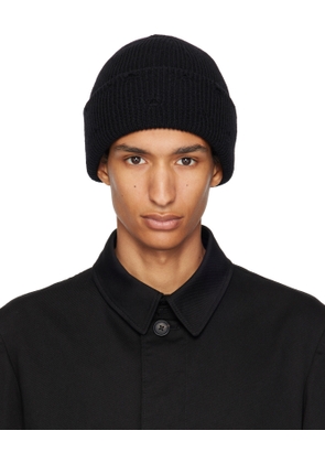 Y's For Men Black Damaged Knit Beanie