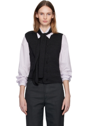 LEMAIRE Gray Asymmetrical Sleeveless Cardigan
