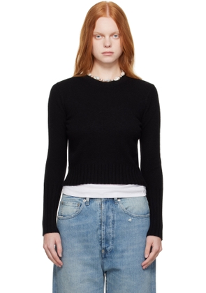 Guest in Residence Black Shrunken Crew Sweater